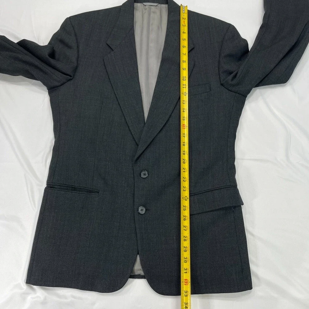 Gianni‎ 100% Wool Blazer Suit Jacket Mens 44 Black 2-Button Sport Coat